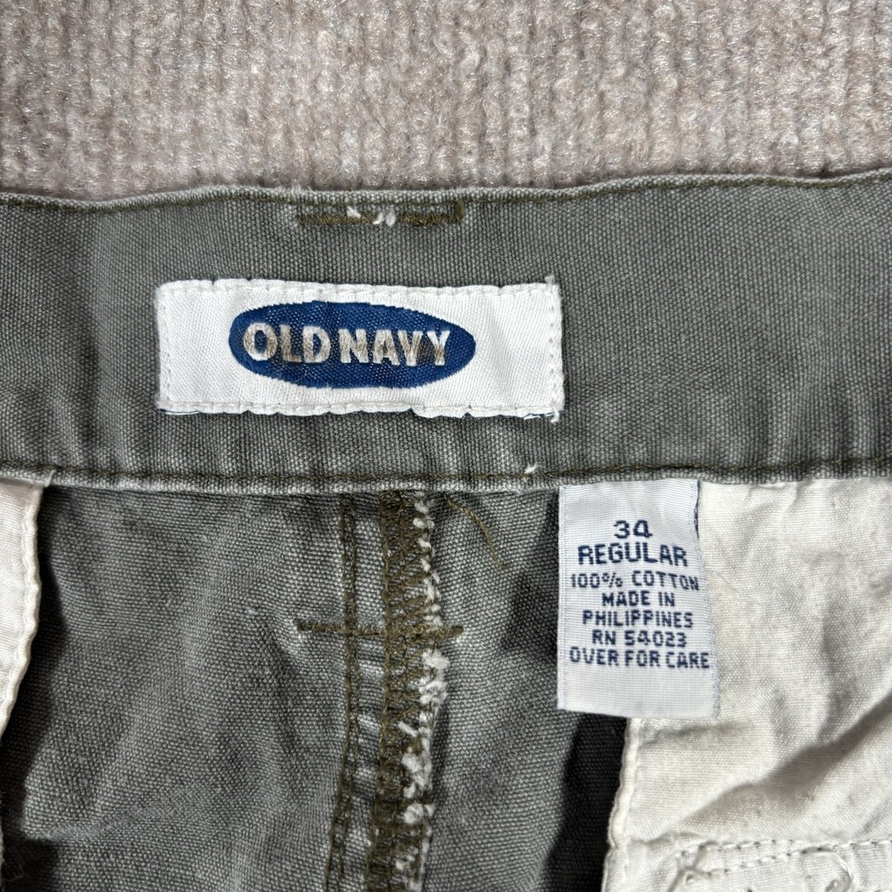 Vintage‎ Old Navy Pants Mens 35x32 Army Green Cargo Convertible Military Baggy - Picture 9 of 13